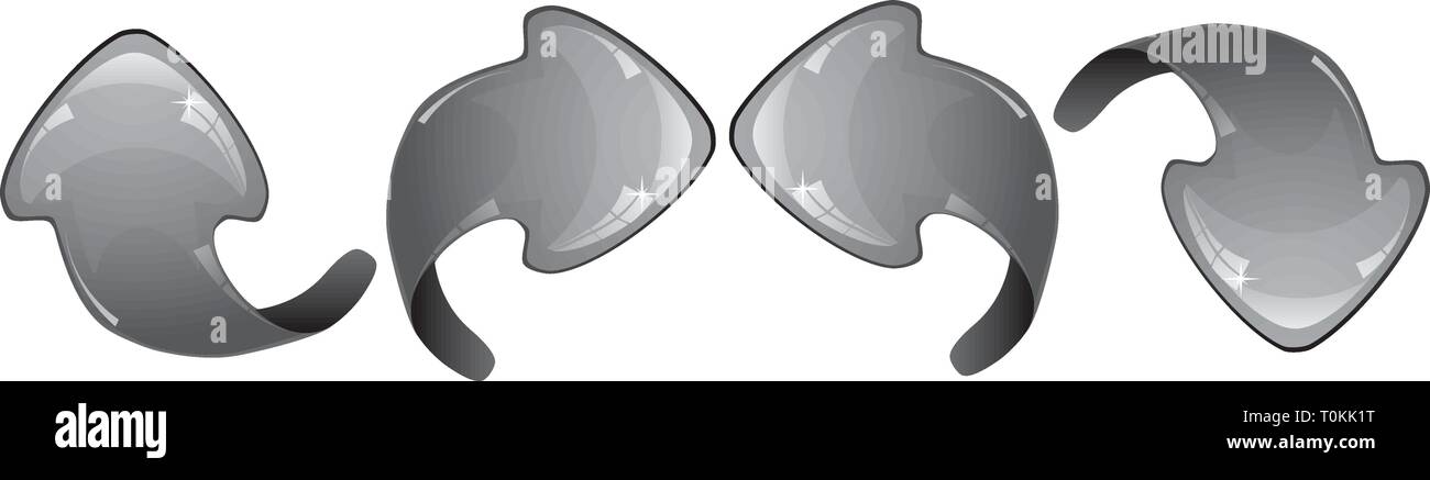 Set of gray glitter arrows, vector illustration Stock Vector