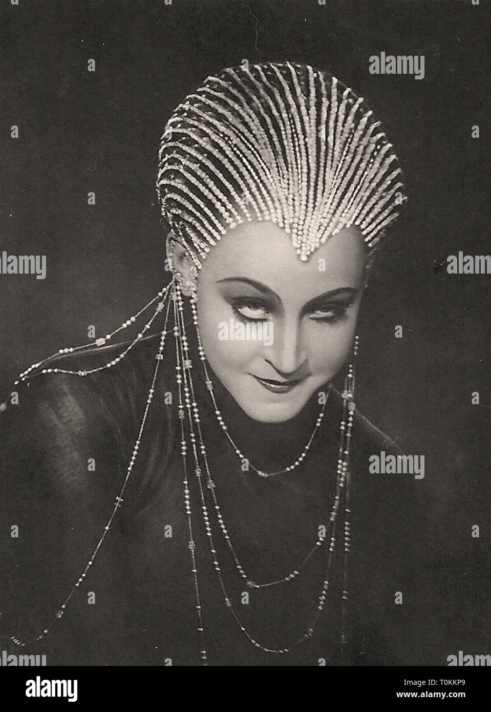 Portrait of Brigitte Helm in Metropolis (1927) - Silent movie era Stock Photo