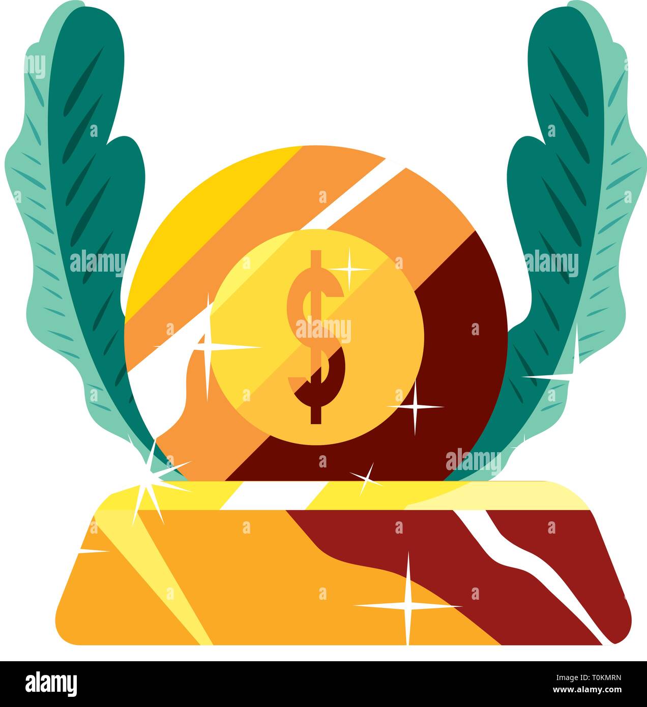 gold coin dollar currency on white background vector illustration Stock ...