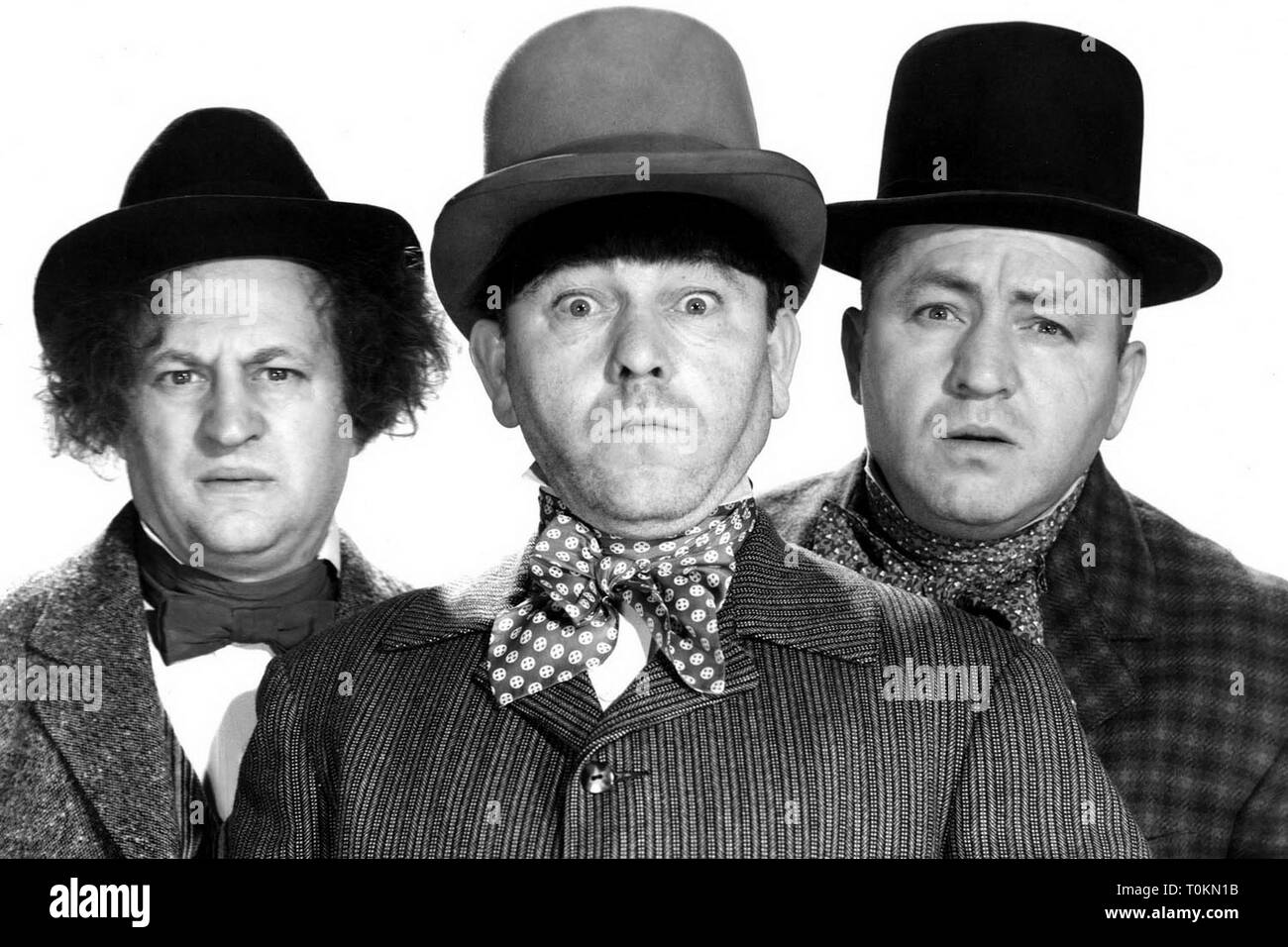 PHONY EXPRESS, Larry Fine, Moe Howard, Curly Howard [The Three Stooges], 1943Over half a century since their last short film was released, the Three Stooges remain popular with audiences. Their films have never left American television since first appearing in 1958, and they continue to delight old fans while attracting new viewers. They were a hard-working group of comedians who were never the critics' darlings, a durable act who endured several personnel changes in their careers that would have permanently sidelined a less persistent act. Credit: Hollywood Photo Archive / MediaPunch Stock Photo