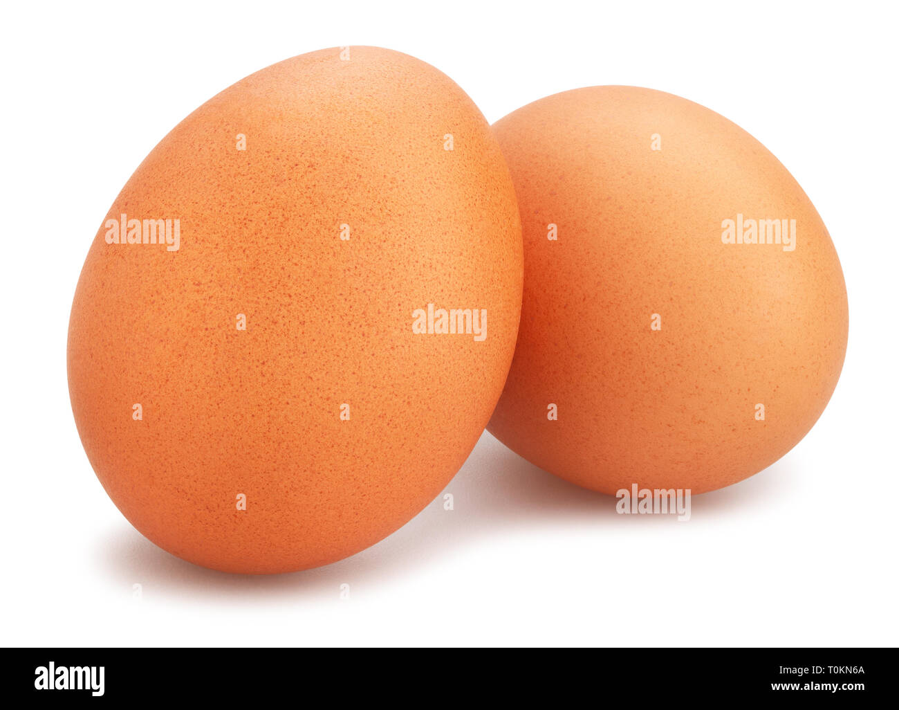 brown eggs path isolated Stock Photo
