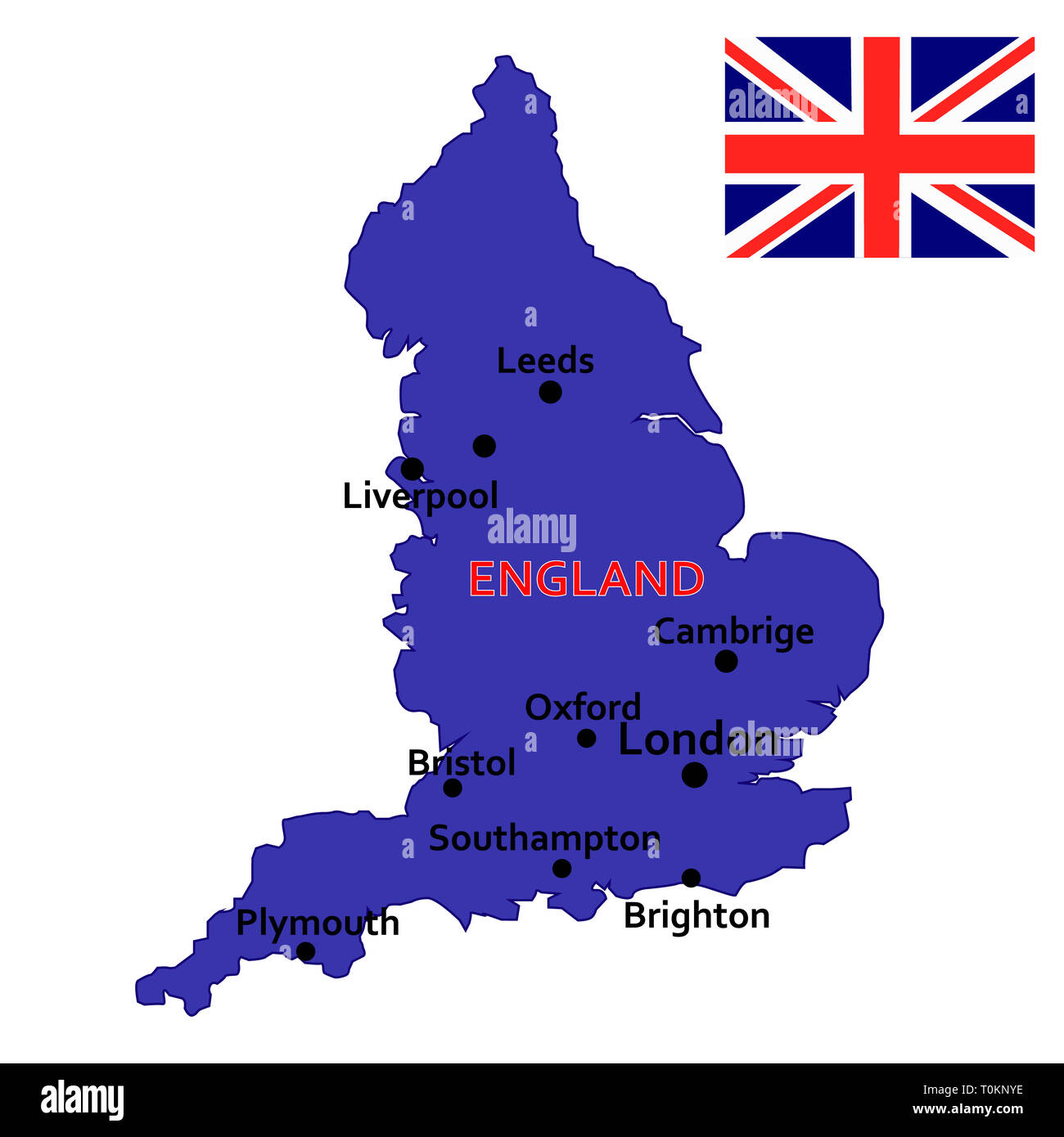 England map. Silhouette isolated on white background Stock Photo