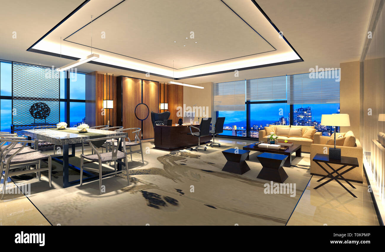 3d render working space Stock Photo - Alamy