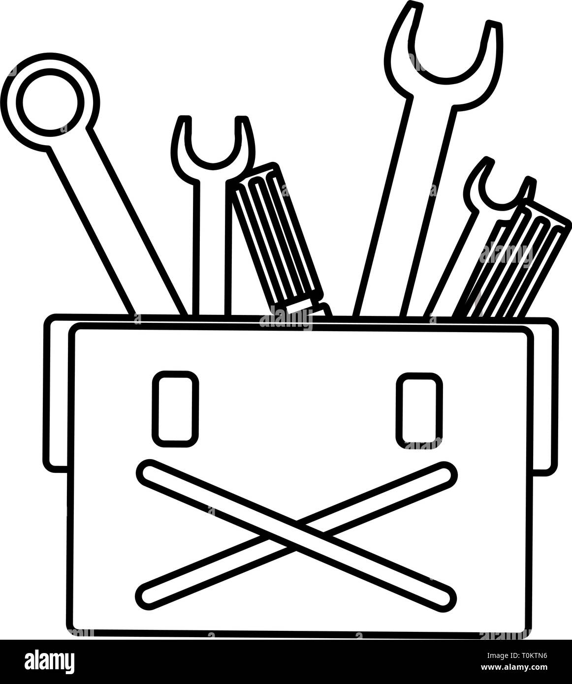 tools box mechanic with wrench keys vector illustration design Stock