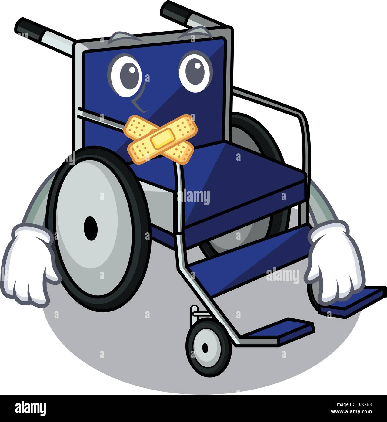 Silent miniature wheelchair the shape of mascot Stock Vector