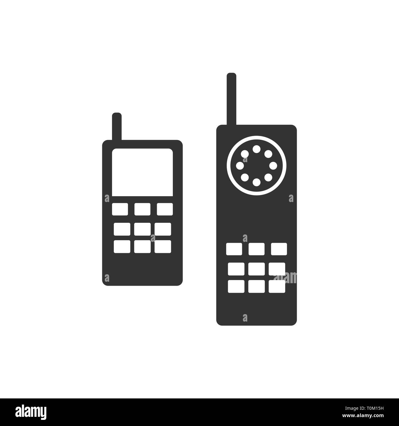 old phone vector icon on white background. old phone modern icon for graphic and web design Stock Vector