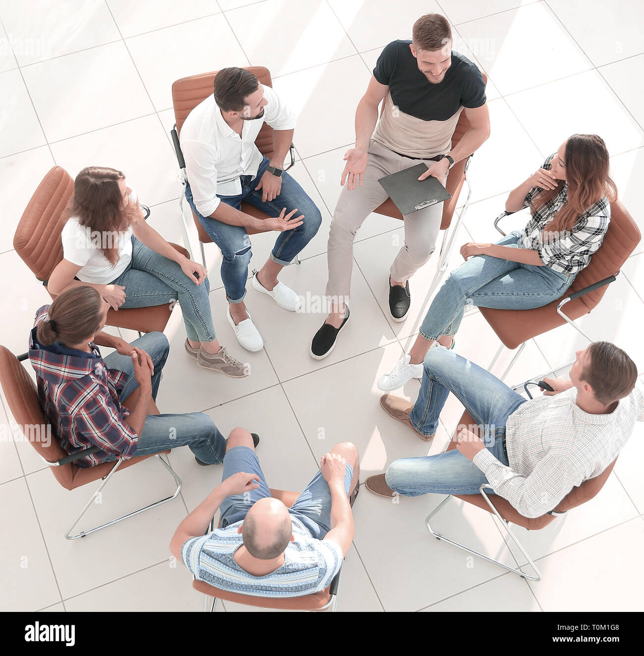 business team sitting at the session on team building Stock Photo