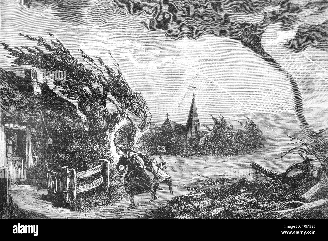 Storm - Vintage Engraved Illustration, 1894 Stock Photo - Alamy