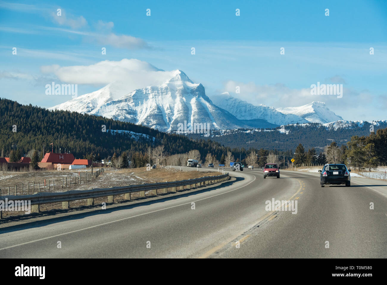 Blairmore, Alberta, Canada. Looking northwest from Crowsnest Highway