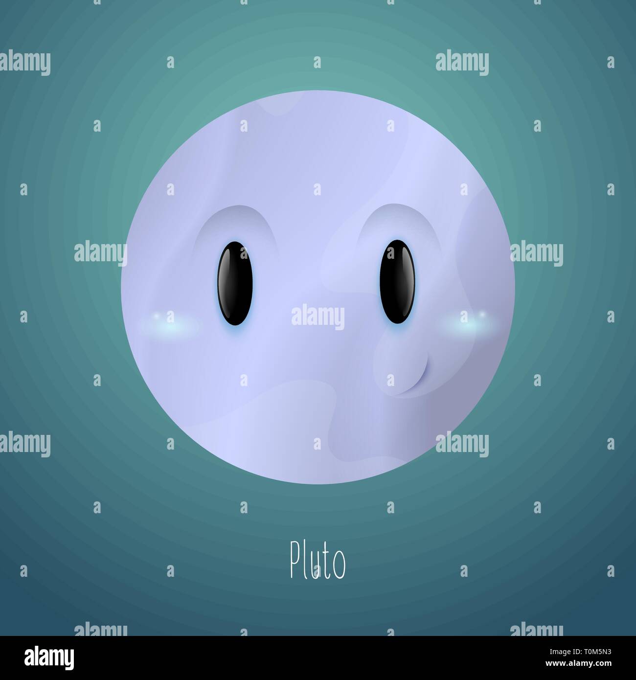 Planet pluto in the background of space. Cute funny character Stock Vector  Image & Art - Alamy