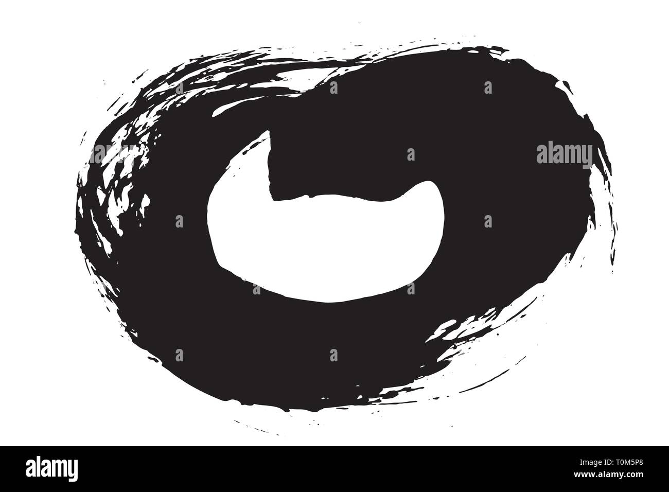 Grunge hand drawn paint brush stripe. Vector black ink brush stroke ...