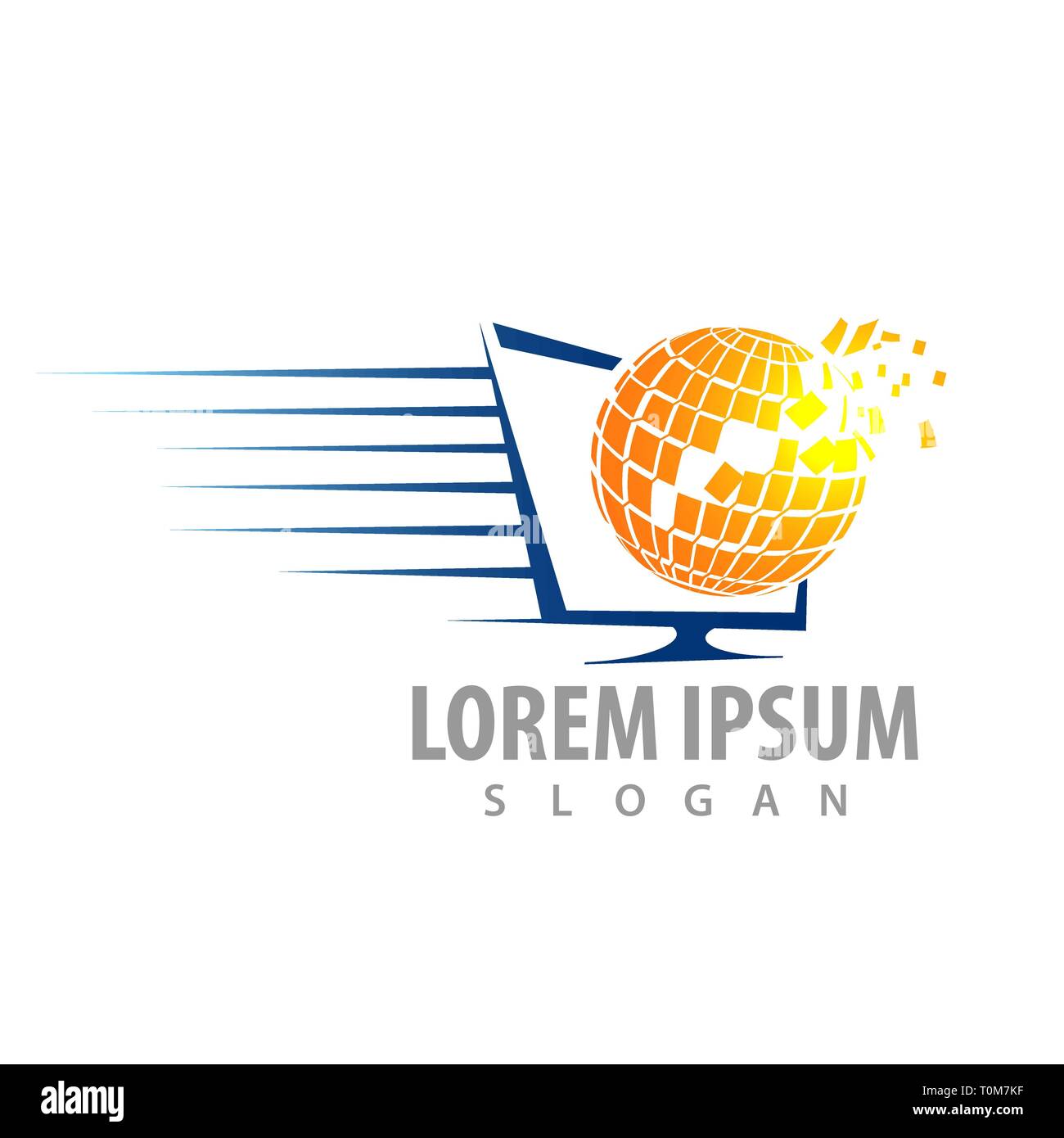 Global speed tech concept design. Symbol graphic template element Stock Vector