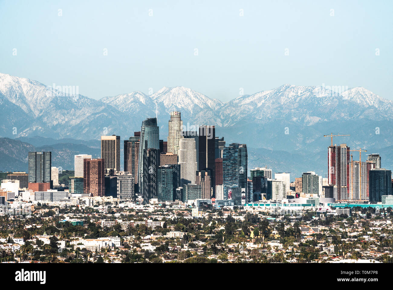 Downtown los angeles skyline snow hi-res stock photography and images -  Alamy