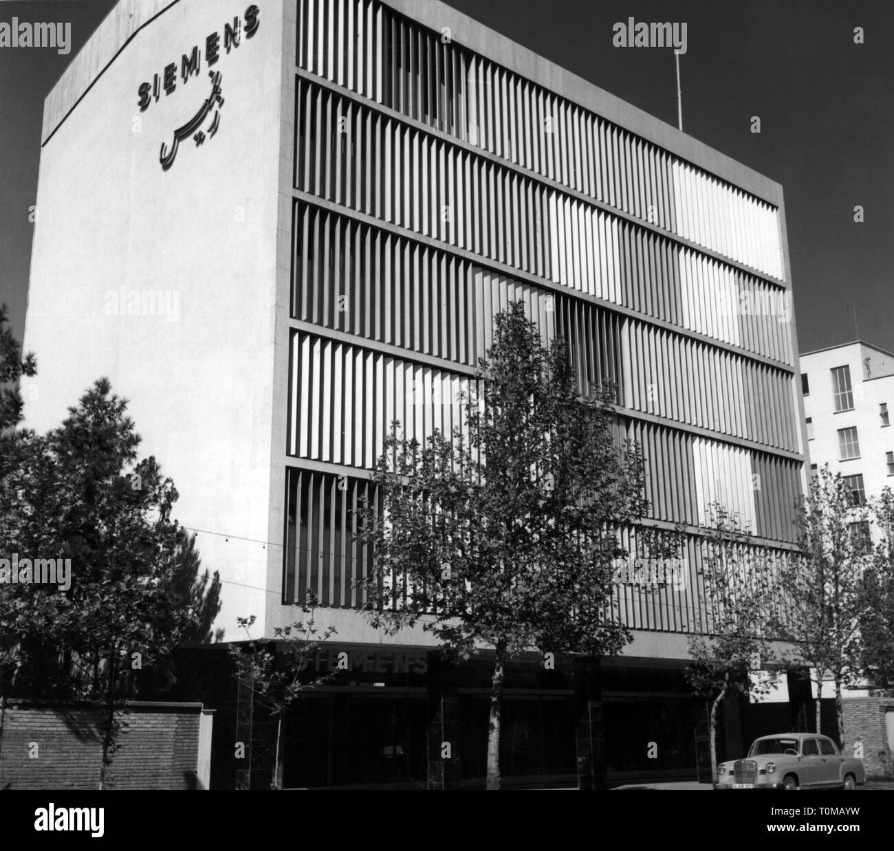 geography / travel, Iran, Tehran, building, branch of the Siemens AG, Takht-i-Jamshid, exterior view, 1962, Additional-Rights-Clearance-Info-Not-Available Stock Photo