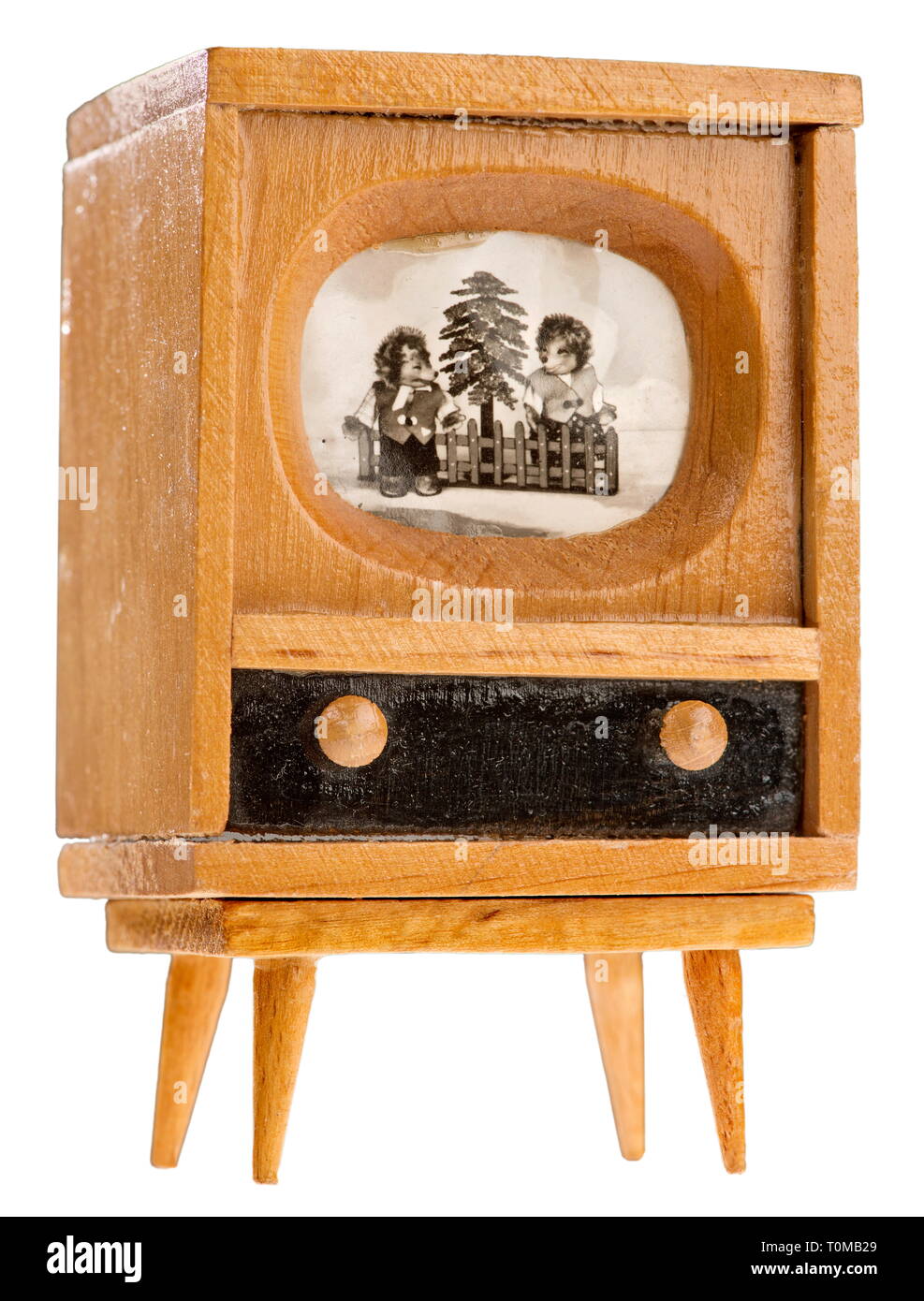 toys, miniature TV-sets with integrated slideshow, Germany, 1950s, , Additional-Rights-Clearance-Info-Not-Available Stock Photo