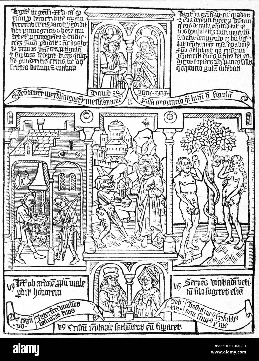 Religion Christianity Books Biblia Pauperum Page Woodcut