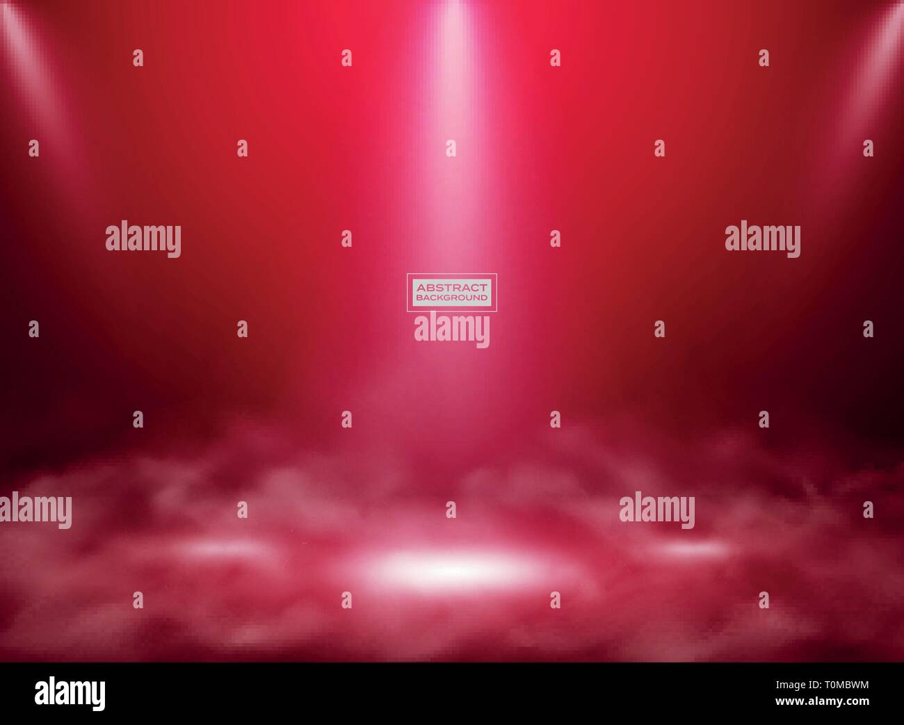 Abstract living coral color studio background. Decorating color of the year 2019 for standing product, poster, presentation artwork with smoke. illust Stock Vector