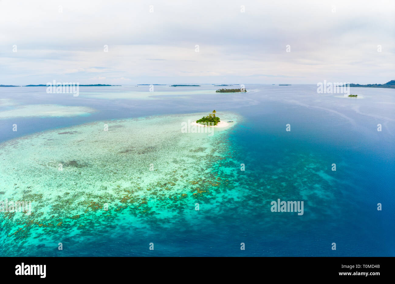 Aerial view Banyak Islands Sumatra tropical archipelago Indonesia, Aceh