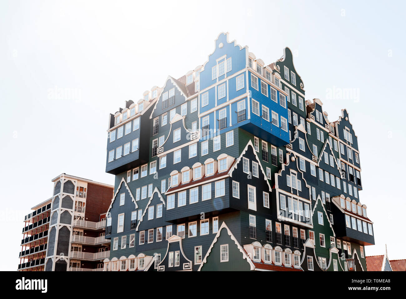 Hotel with exceptional architecture in Zaandam near Amsterdam, Netherlands Stock Photo