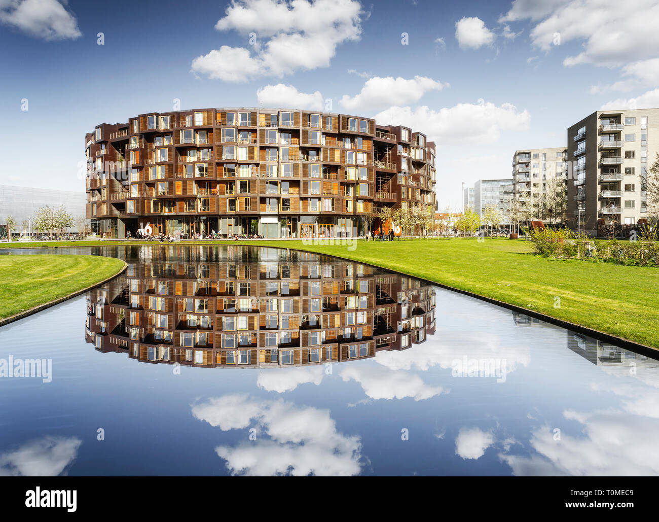 Student residence Tietgenskollegiet in district Ørestad, Amager, Copenhagen, Denmark Stock Photo