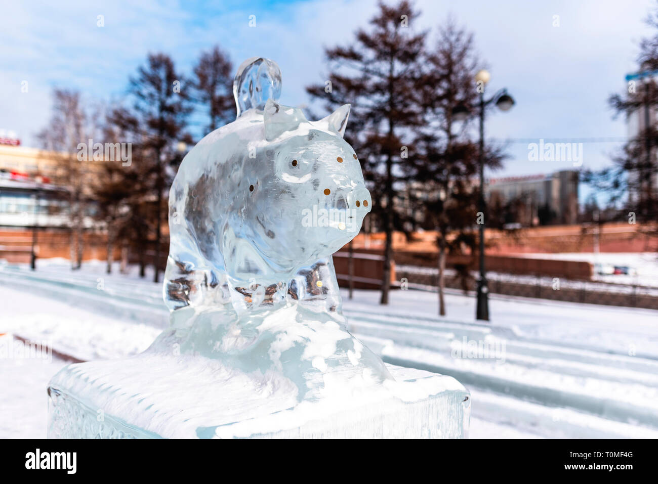 Sculptures from Ice , Russia Stock Photo