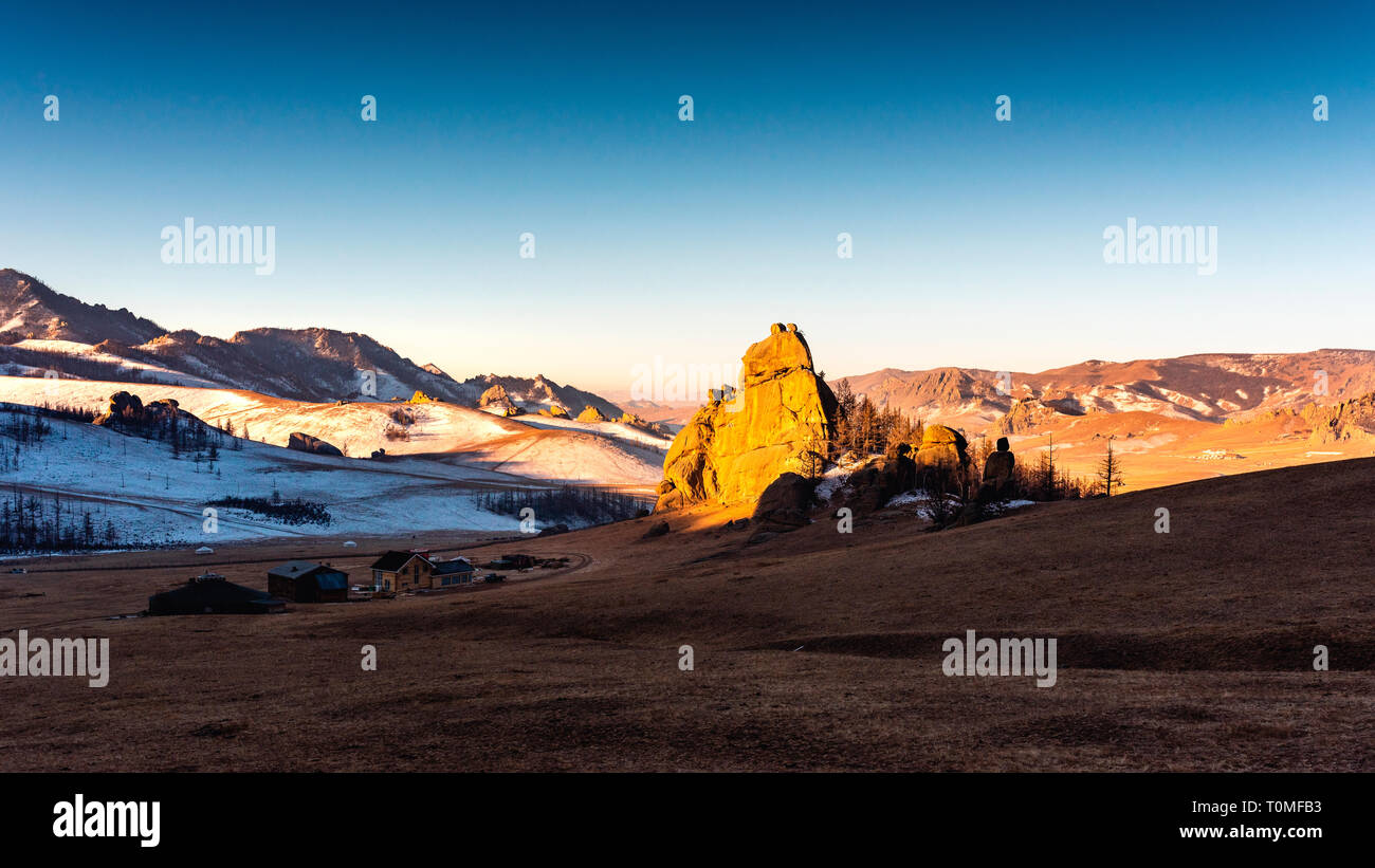 Rocks in Mongolian Switzerland, Mongolia Stock Photo