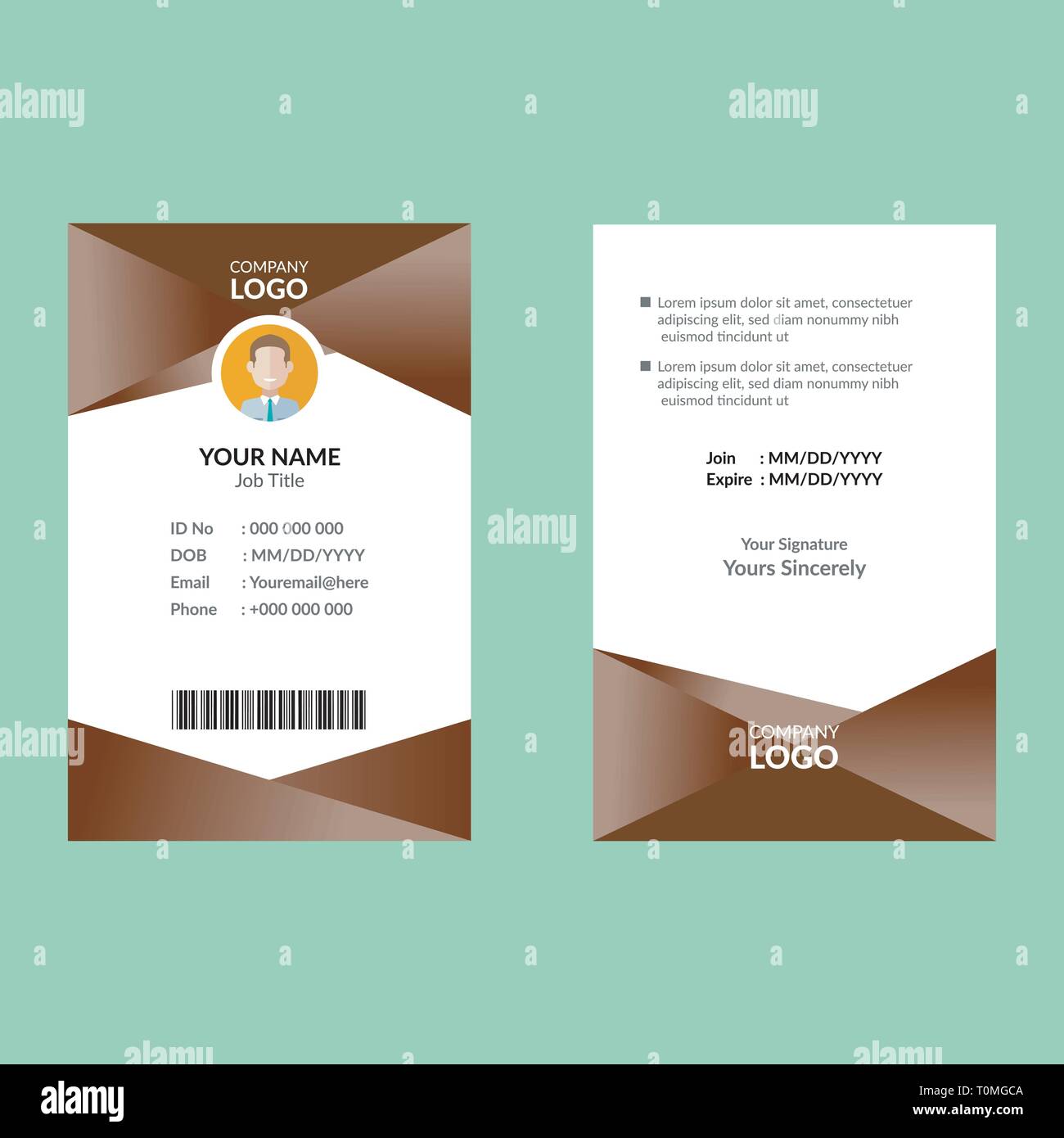 Brown Awesome Business Card Stock Vector