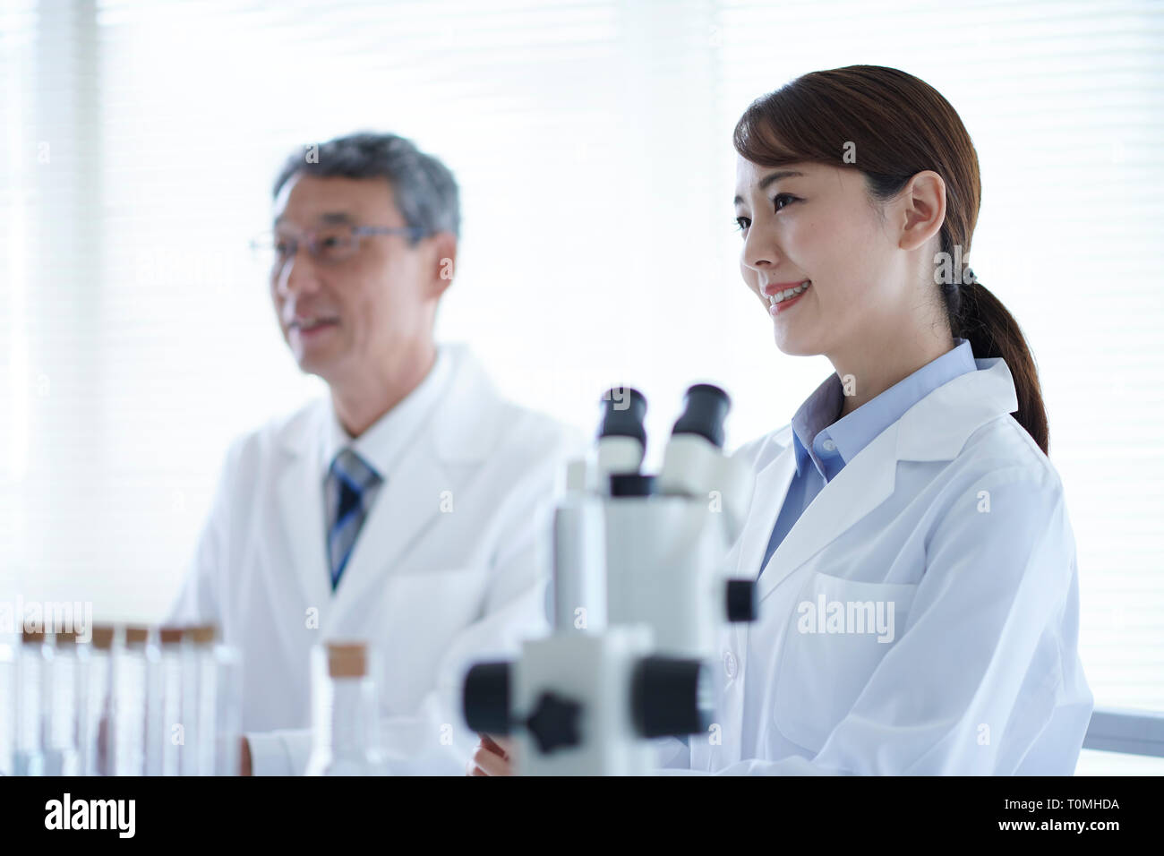 Japanese researchers in the lab Stock Photo - Alamy