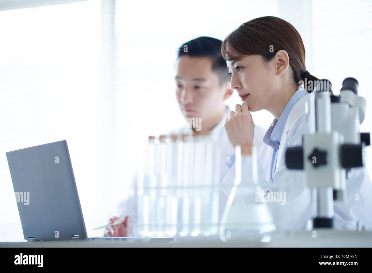 Japanese researchers in the lab Stock Photo Alamy
