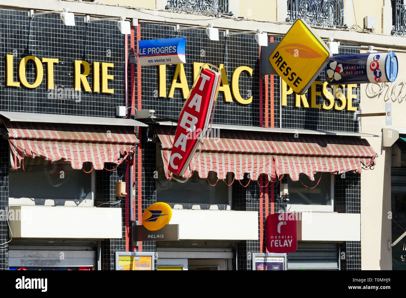 Amazing old Tobacco shop facade, Lyon, France Stock Photo Alamy