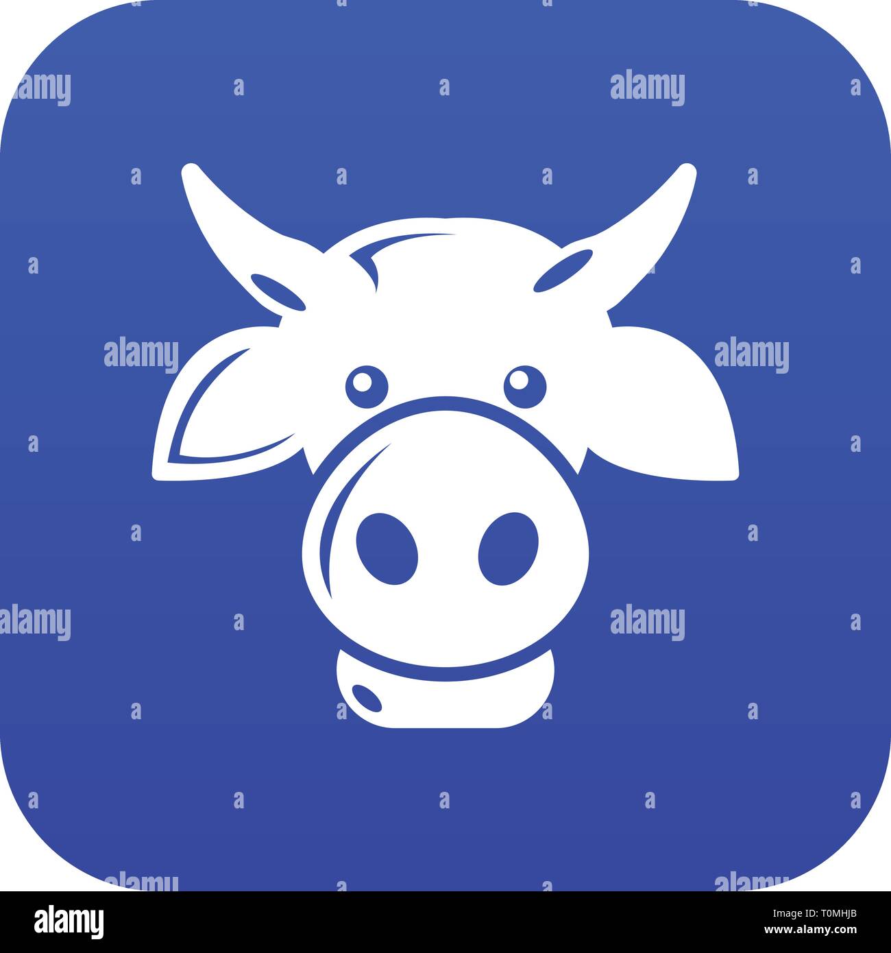 Cow head icon blue vector Stock Vector Image & Art Alamy