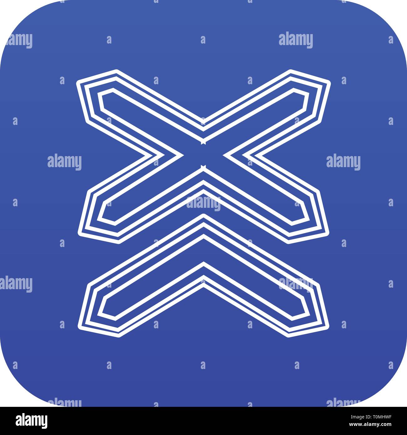 Two non barrier railways icon blue vector Stock Vector