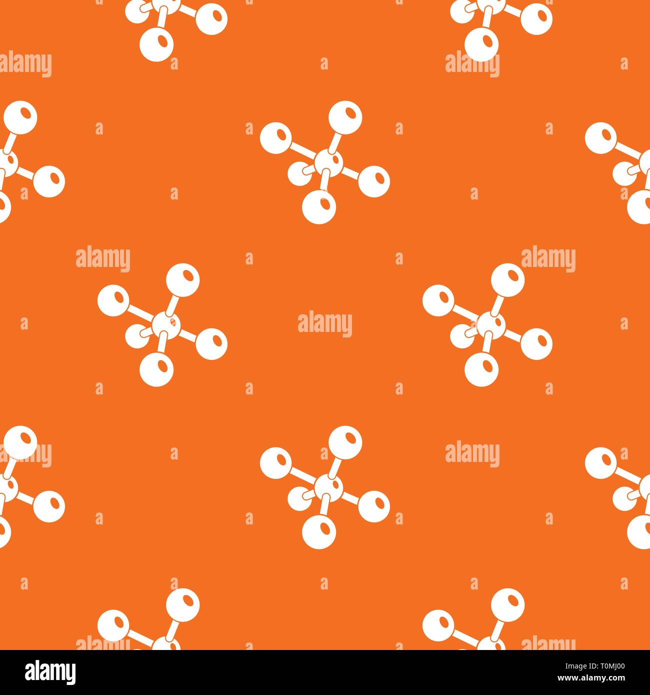 Molecule chemistry pattern vector orange Stock Vector