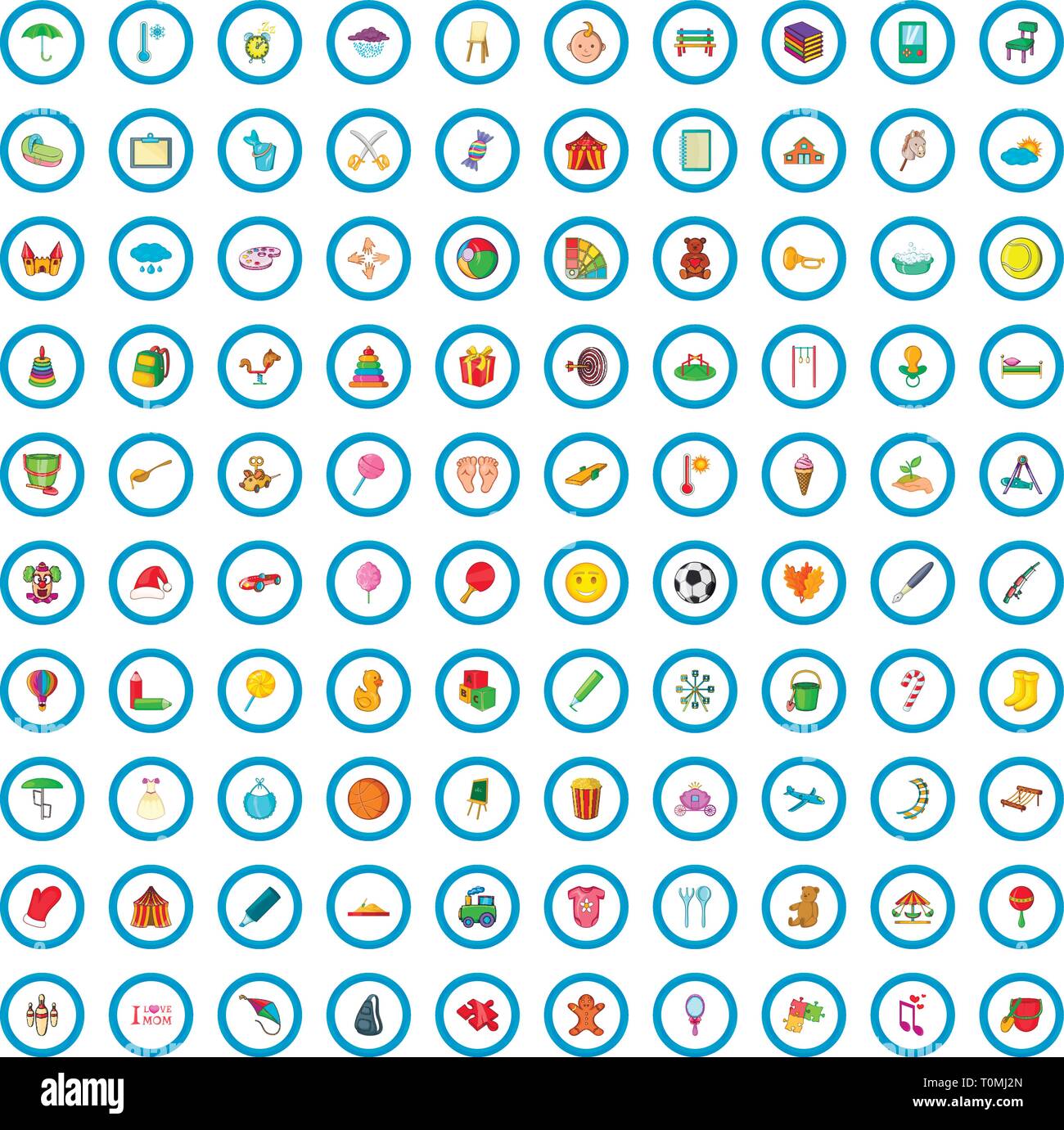 100 kids icons set, cartoon style Stock Vector Image & Art - Alamy