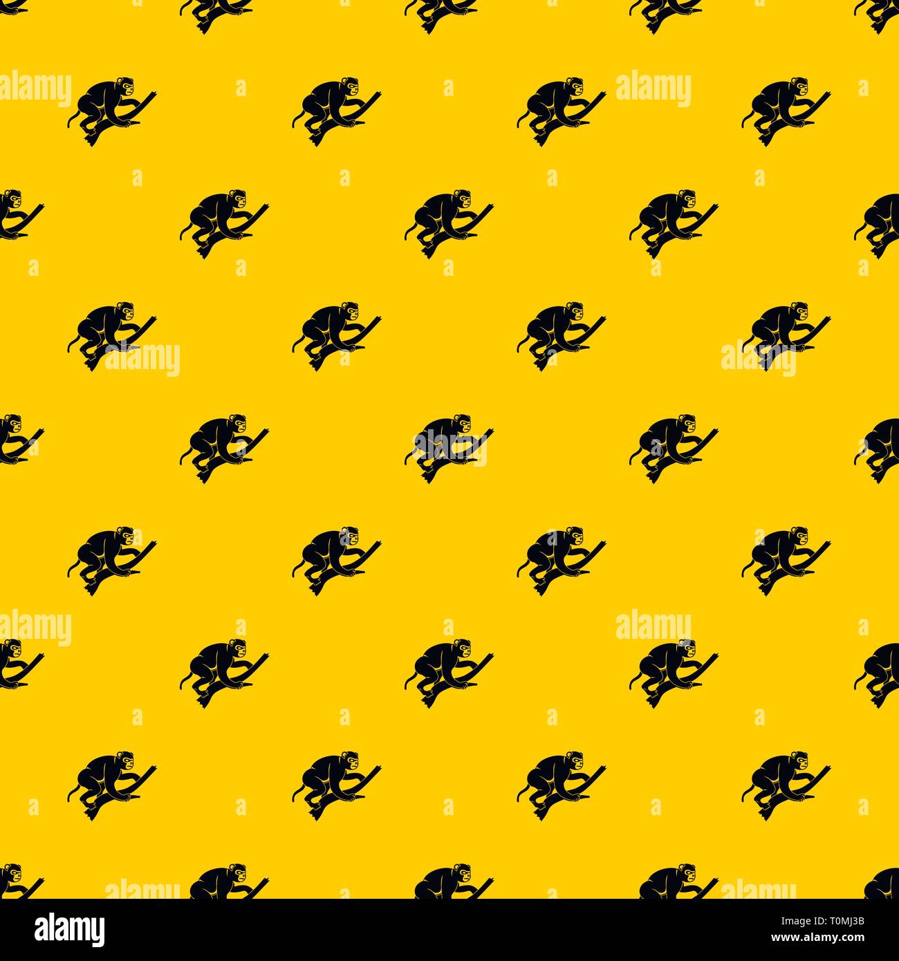 Monkey is climbing up on a tree pattern vector Stock Vector