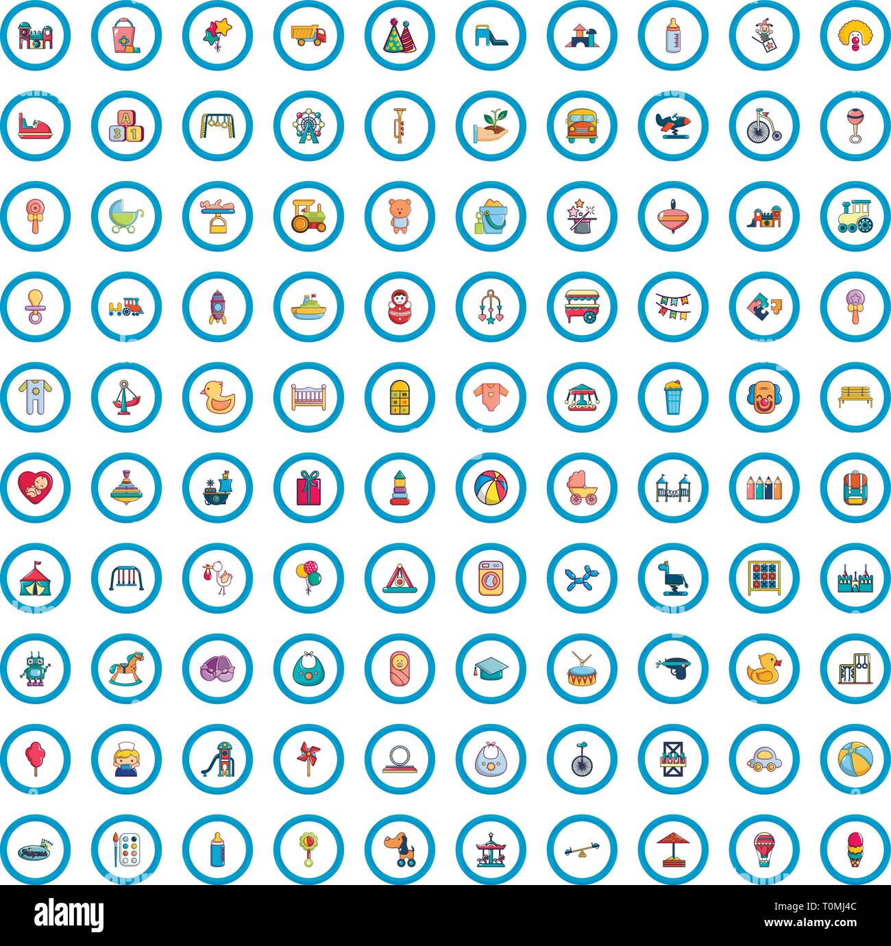 100 kids icons set, cartoon style Stock Vector Image & Art - Alamy