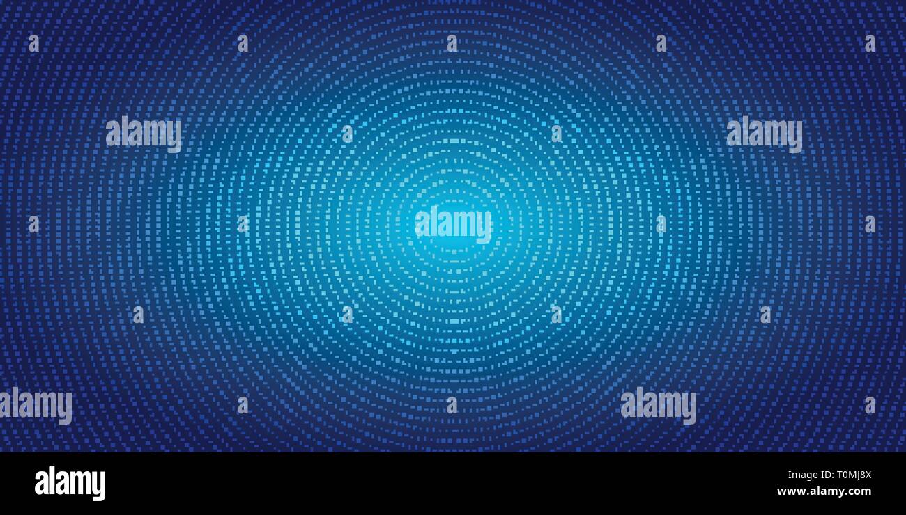 Abstract radial dots pattern halftone on blue gradient background ...