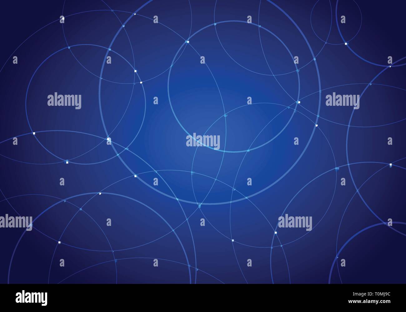 Abstract technology futuristic style circles and light dots glowing on ...