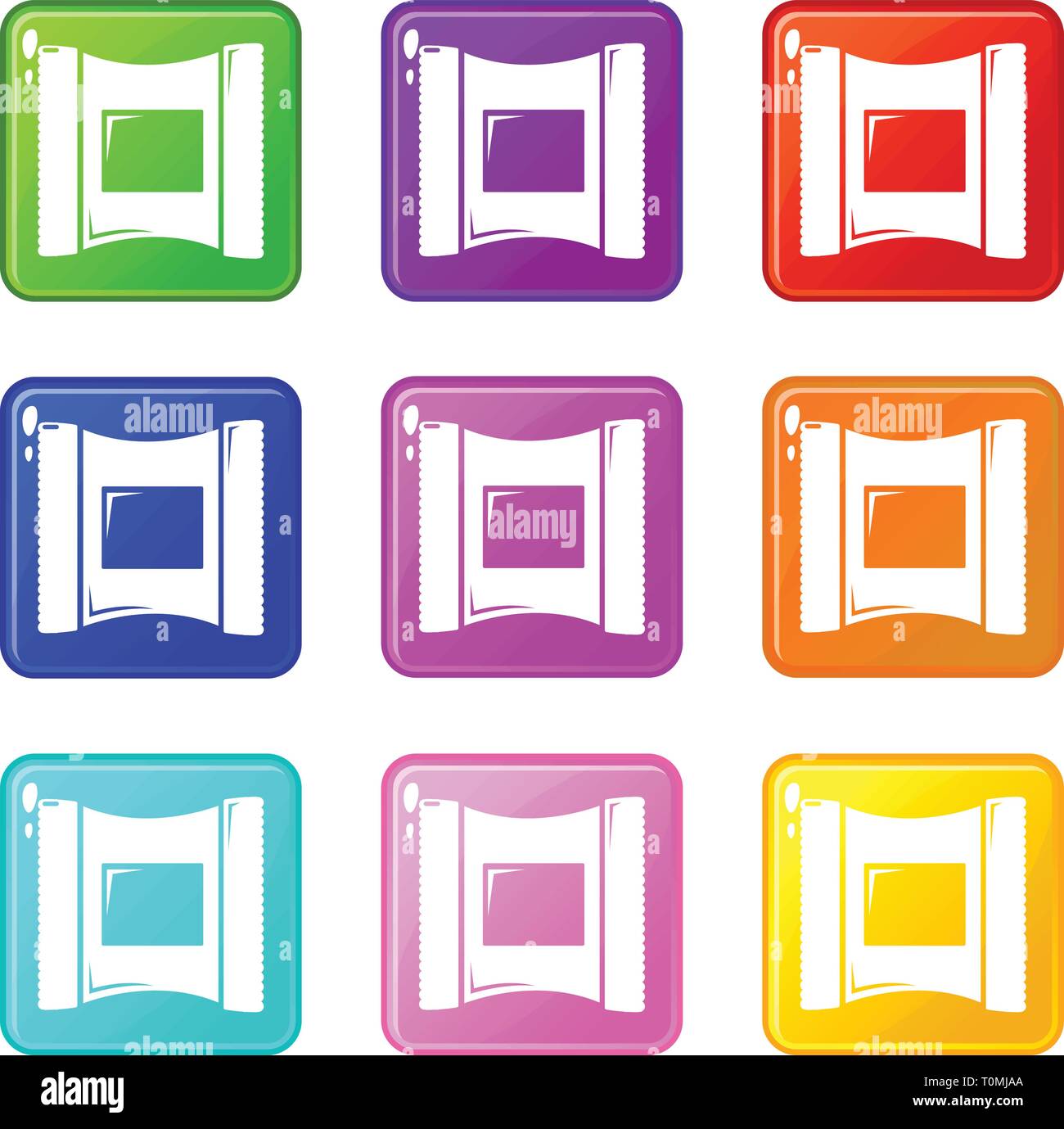 Wet wipes package icons set 9 color collection Stock Vector Image & Art ...
