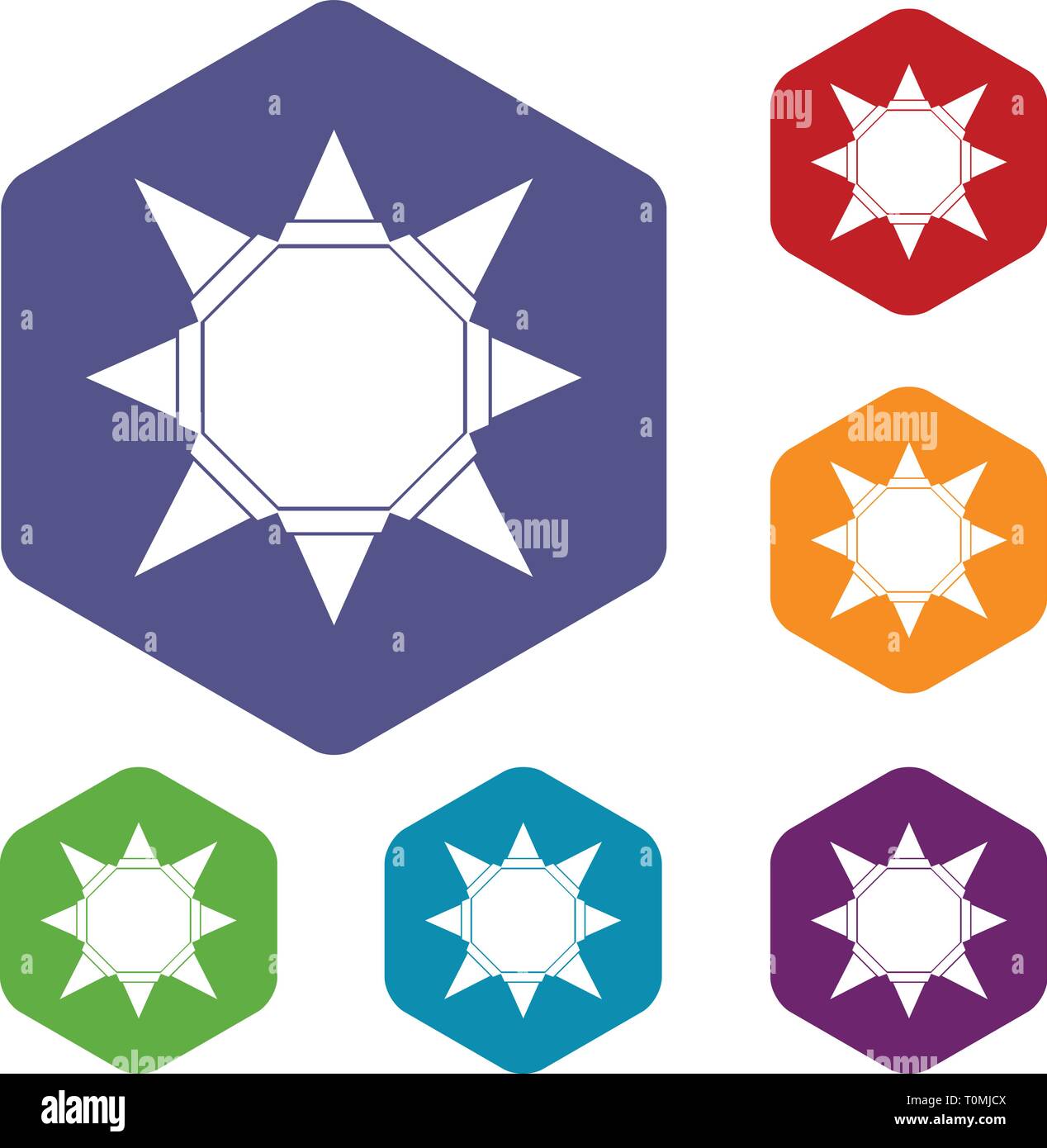 Origami sun icons vector hexahedron Stock Vector Image & Art - Alamy