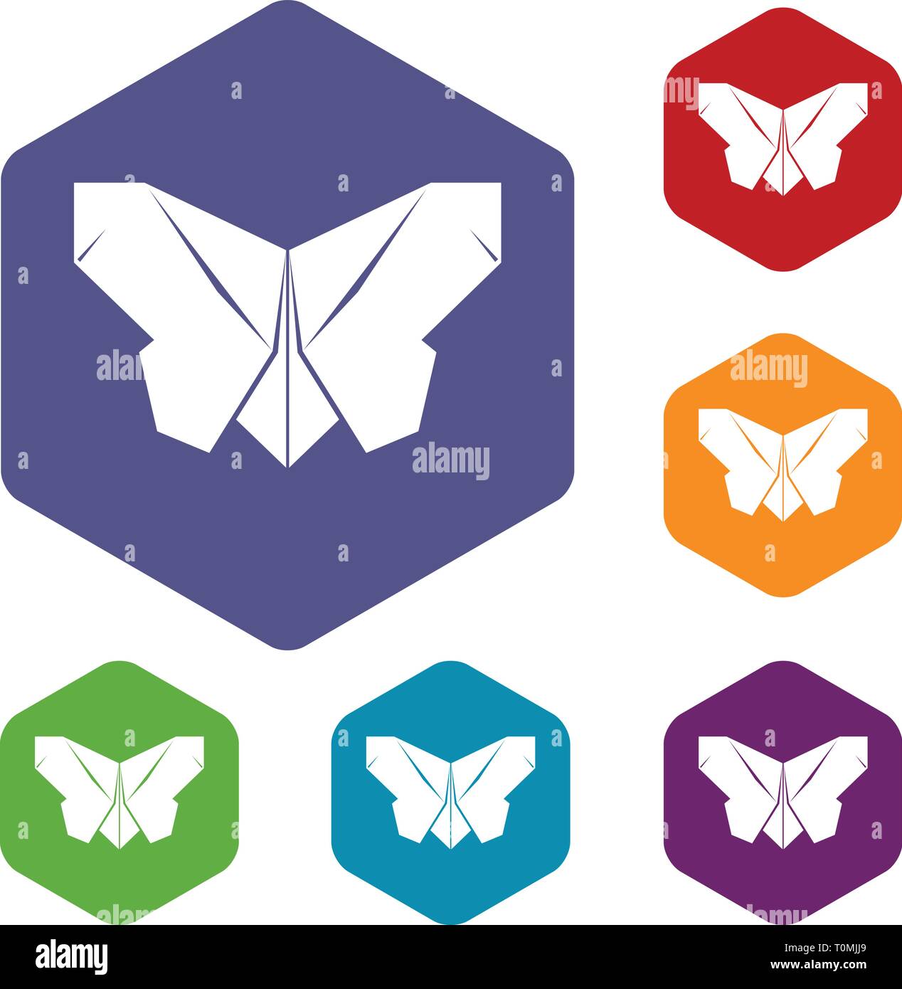 Origami butterfly icons vector hexahedron Stock Vector Image & Art - Alamy