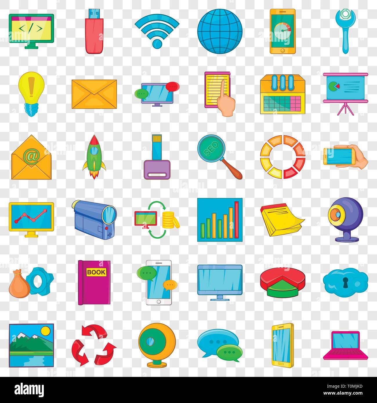 Database icons set, cartoon style Stock Vector Image & Art - Alamy