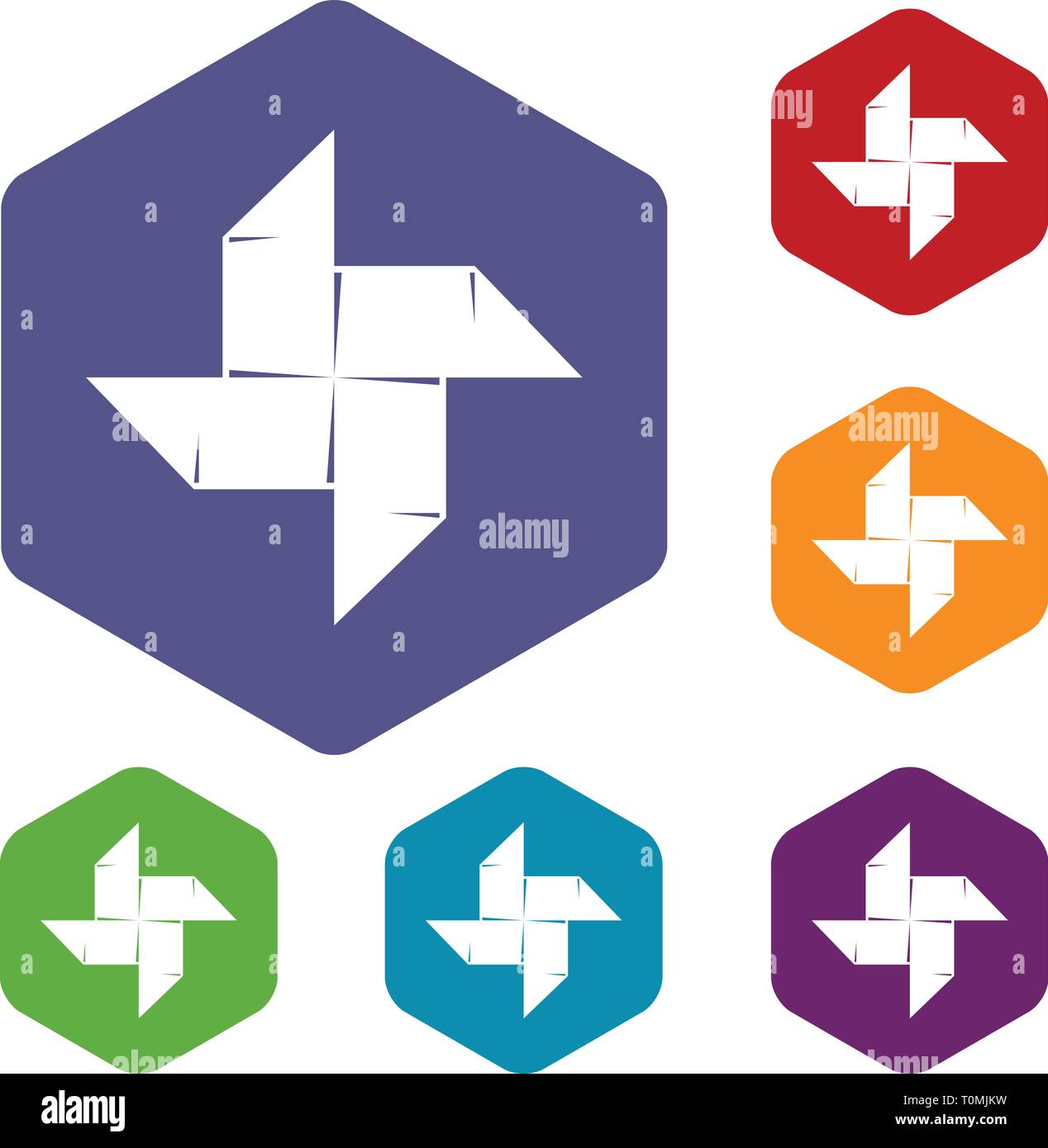 Origami shuriken icons vector hexahedron Stock Vector Image & Art - Alamy