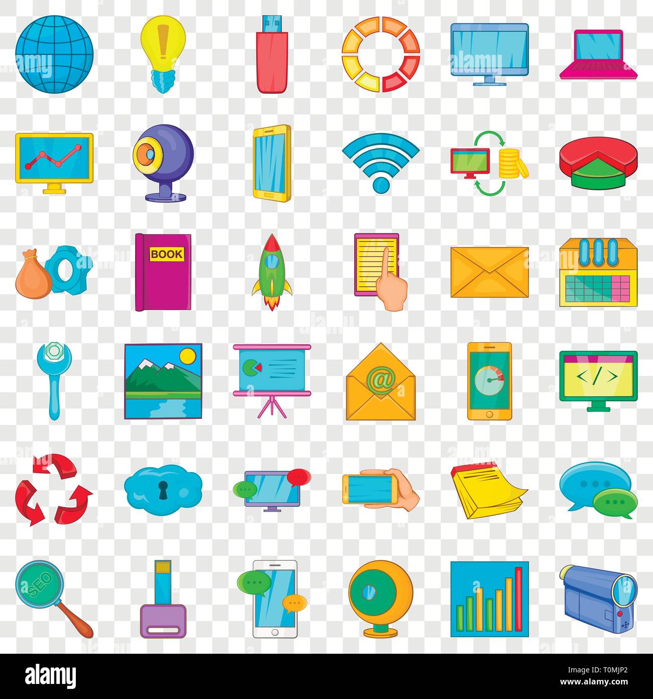 Database network icons set, cartoon style Stock Vector Image & Art - Alamy