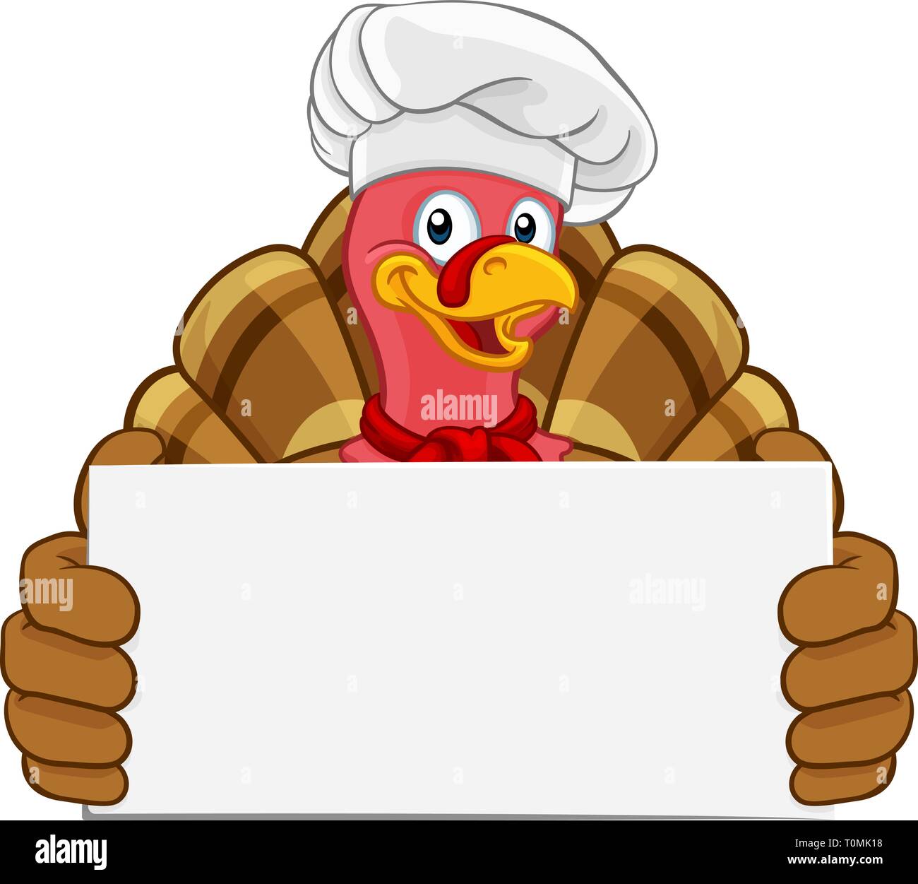 Turkey Chef Thanksgiving or Christmas Cartoon Stock Vector