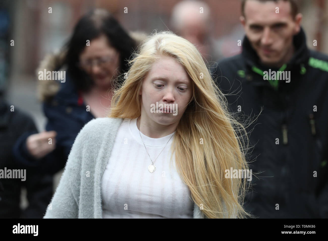 Georgina Lochrane, the mother of Alesha MacPhail, arrives at the High ...