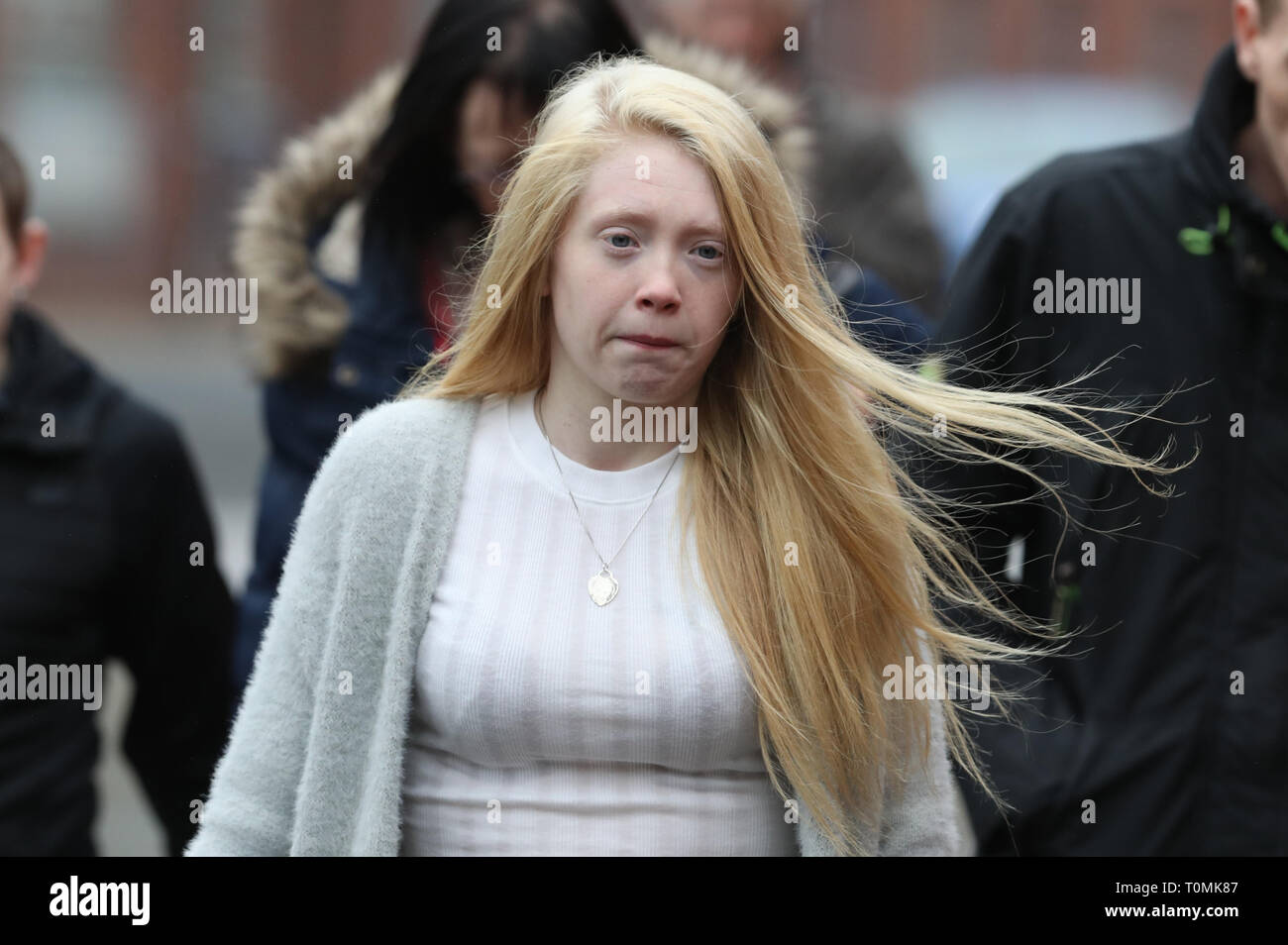 Georgina Lochrane, the mother of Alesha MacPhail, arrives at the High ...