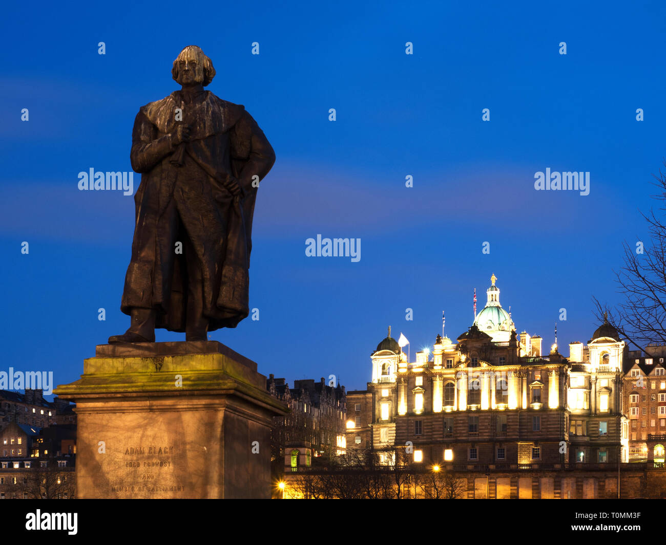 Statue of Adam Black Scottish publisher and politician in East Princes Street Gardens Edinburgh Scotland Stock Photo