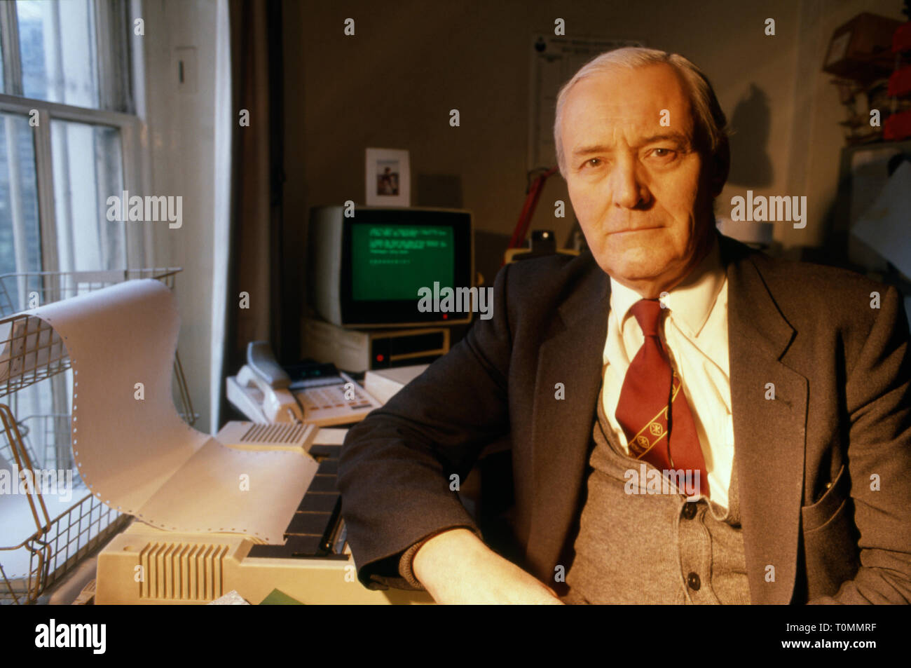 Tony Benn Labour MP at his office in West London, England, UK 1980s Stock Photo