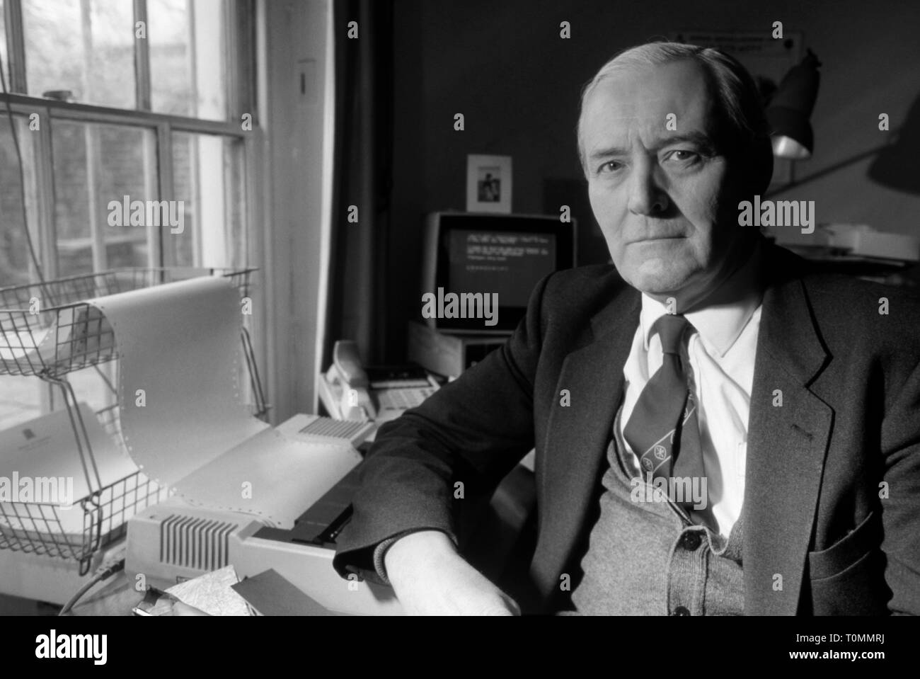 Tony Benn Labour MP at his office in West London, England, UK 1980s Stock Photo